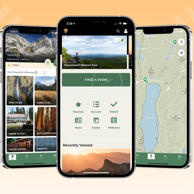 iPhone image displaying the official NPS app. 
