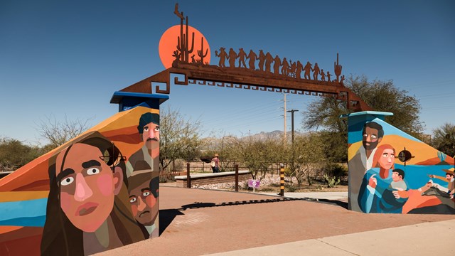 A picture of the entrance to the Anza Trail Cultural History Park in Tucson