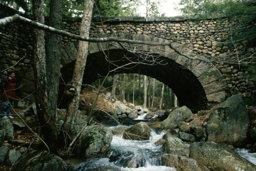 natural stone bridge made of cobble stones