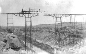 Pecos Viaduct in it's final phases of construction.