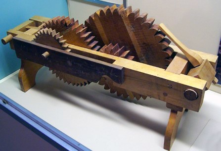 A piece of machinery constructed out of wood.