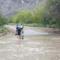 The road from Castolon to Santa Elena Canyon often floods after heavy rains The road from Castolon to Santa Elena Canyon often floods after heavy rains