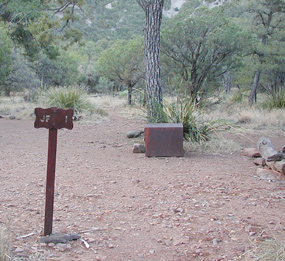 Bear box at the Juniper Flat 1 campsite Bear box at the Juniper Flat 1 campsite