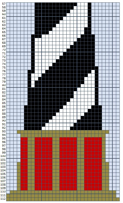 Color Chart 2 Grid with numbers and different colored blocks forming a lighthouse.