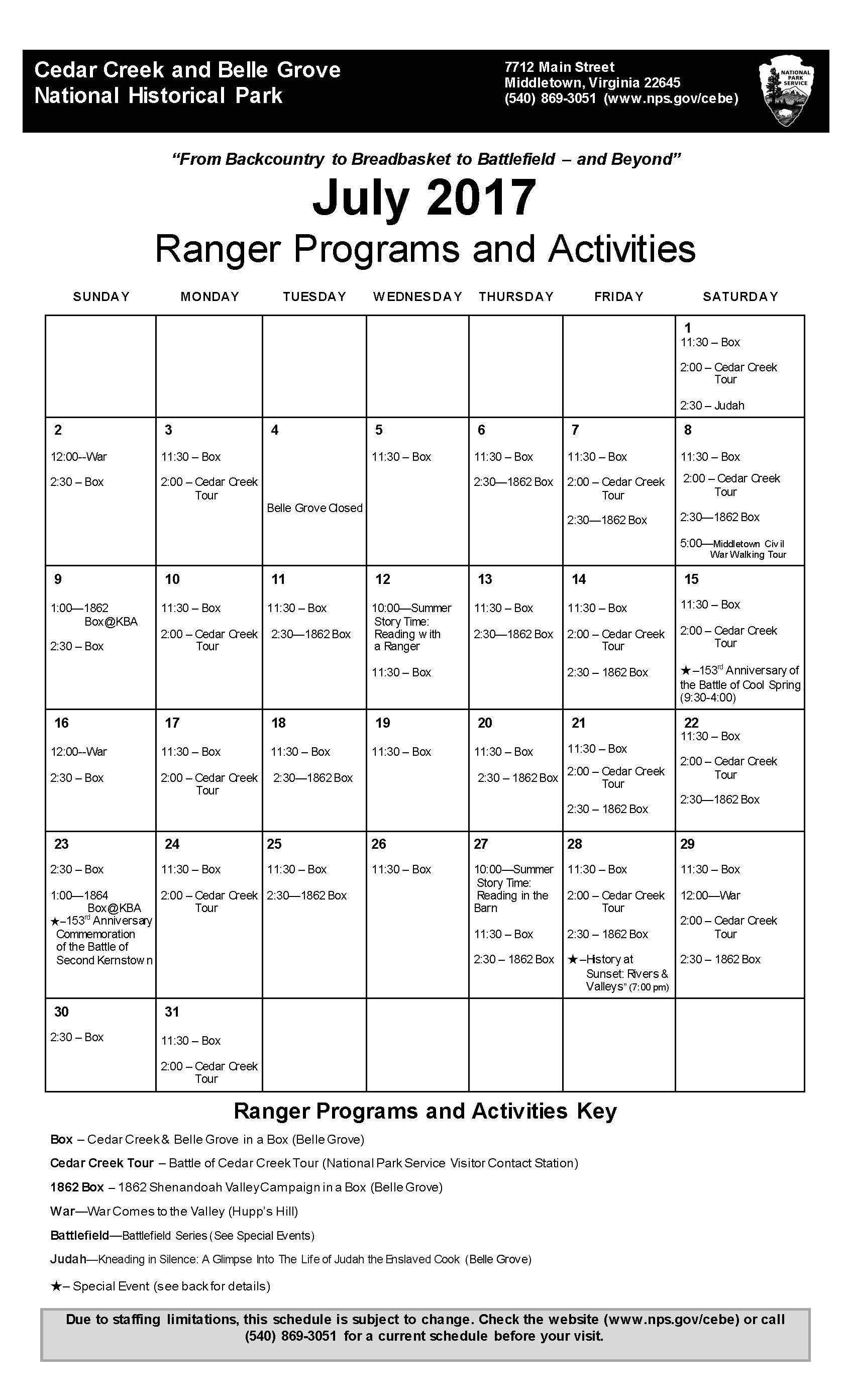 Basis Cedar Park Calendar