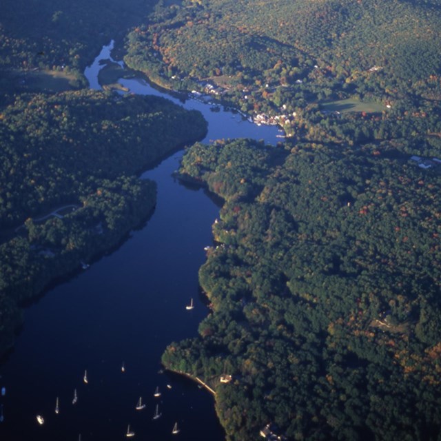aerial view of Eightmile River