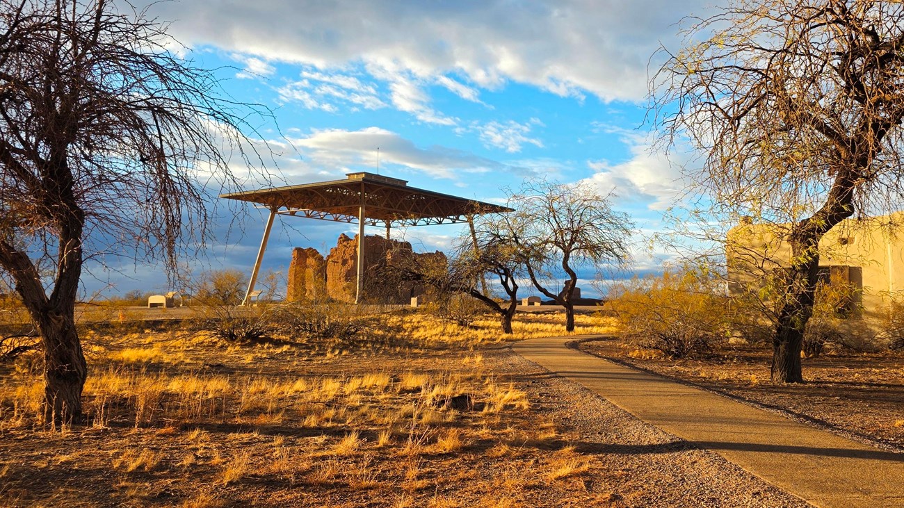 A view of the Great House sitting on Compound A