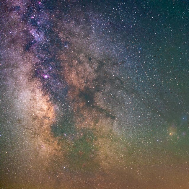 Dark night sky with Milky Way