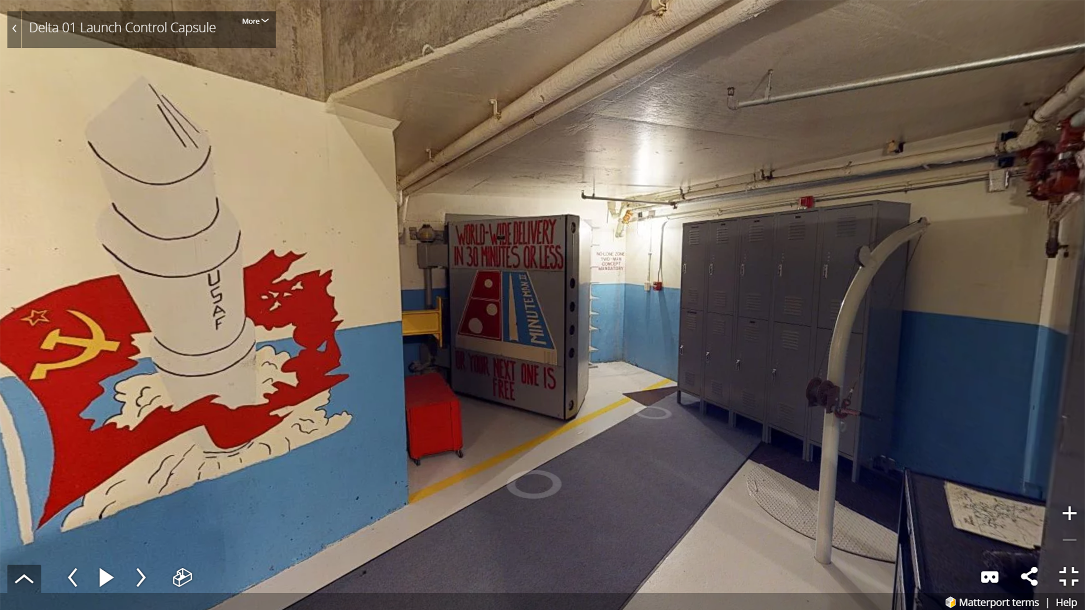 Screenshot of virtual tour showing an underground space