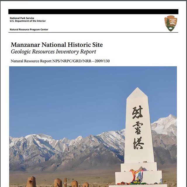 cover page of the Manzanar National Historic Site Geologic Resources Inventory Report