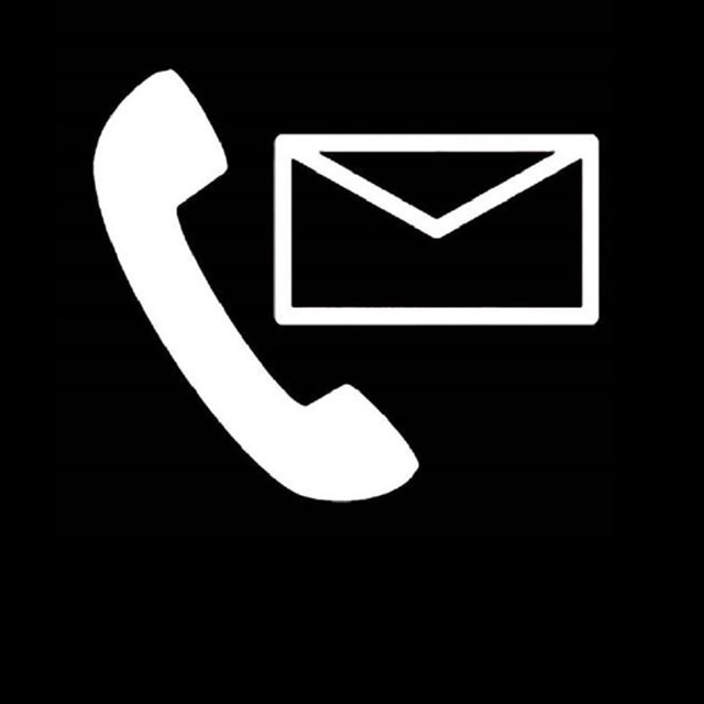 Graphic of a telephone and envelope