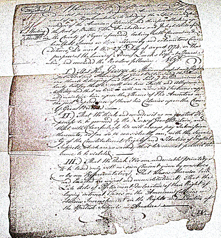 BlogPictureTryonCoBk.6 An old, yellowing tattered document with longhand cursive writing and inky blotches.