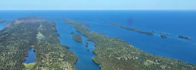 Aerial view of part of Isle Royale.