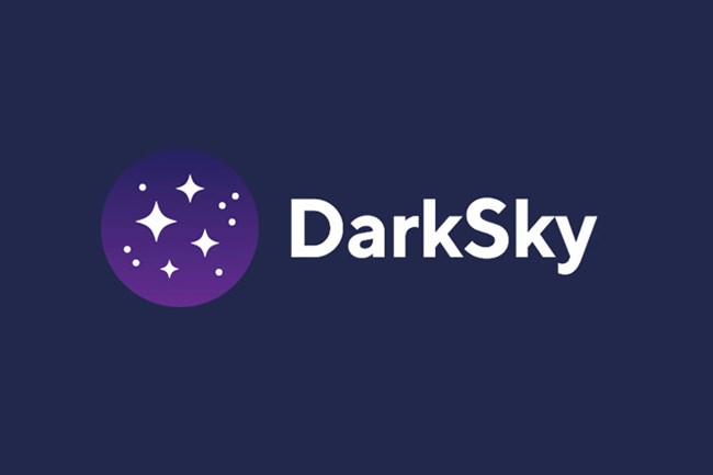 Dark Sky International Logo with the name 'Dark Sky' on a purple background and a globe with stars