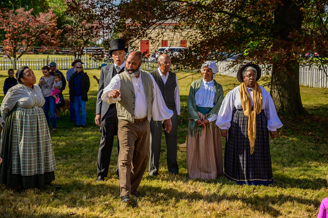 Juneteenth The Griot Circle of Maryland teaches field calls and spirituals on Harvest Day 2019.