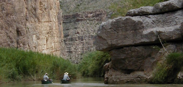 Two canoes in the Lower Canyons