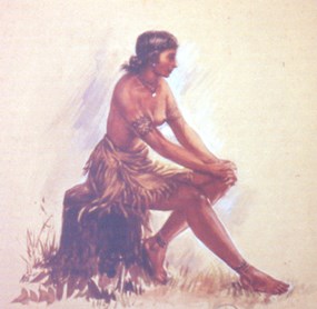 Sidney King painting of an adult Pocahontas.