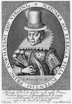 Simon van de Passe engraving of Pocahontas while she was in England.