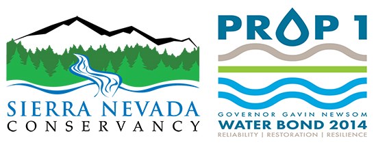 Two logos featuring mountains and water