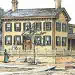 An artist' depiction of the Lincoln Home as it appeared in 1860.