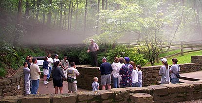 Fog at Mammoth Cave's Historic Entrance