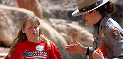 photo: Blanding fifth graders on an outdoor education field trip