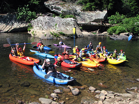 Morgan County students in kayaks