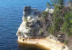Miners Castle rises 90 feet above Lake Superior at Pictured Rocks National Lakeshore. Miners Castle rises 90 feet above Lake Superior at Pictured Rocks National Lakeshore.