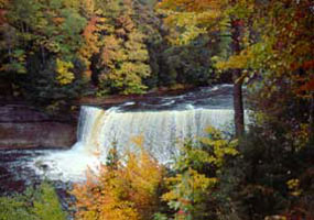 The upper Tahquamenon Falls is the second largest waterfall east of the Mississippi River. The upper Tahquamenon Falls is the second largest waterfall east of the Mississippi River.