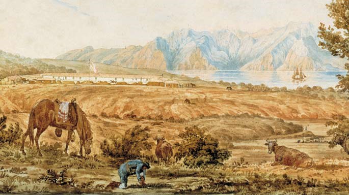 Painting of Mexican Presidio by Richard Beechey in 1826