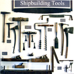 An exhibit of shipbuilding tools.