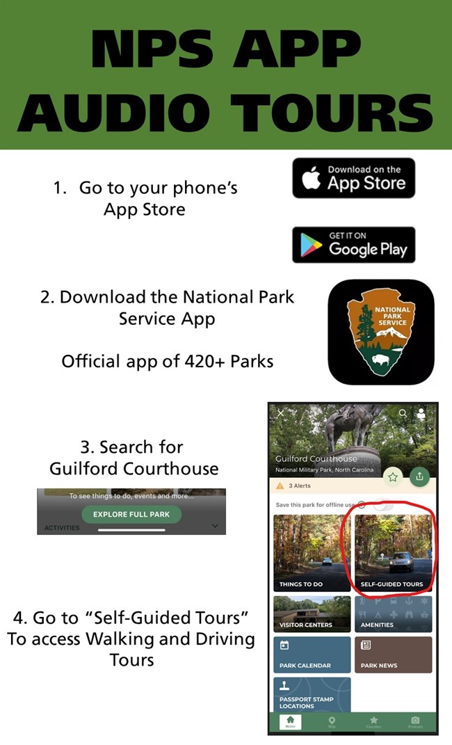 Flyer describing the process of downloading the NPS app.