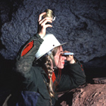 Caver surveying in Wind Cave