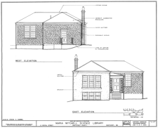 HABS drawing of the Mitchell Science Library