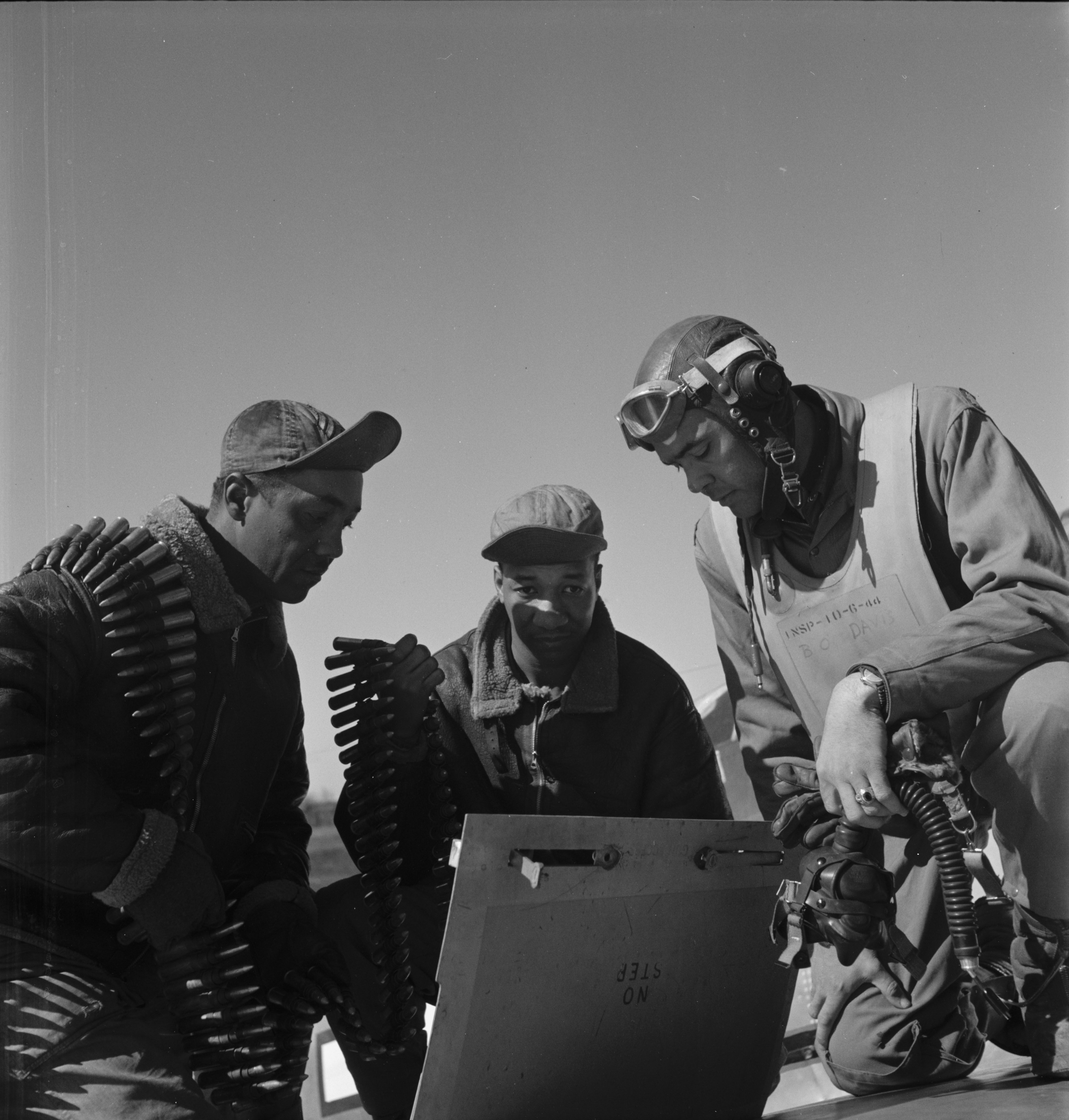 Photograph of Tuskegee Airmen in Ramitelli, Italy