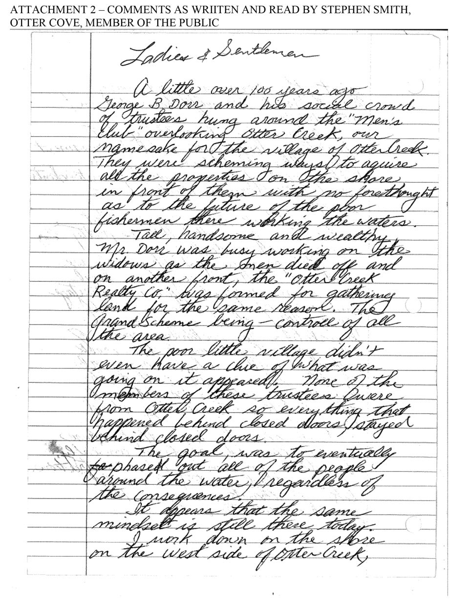 reference of a hand written letter