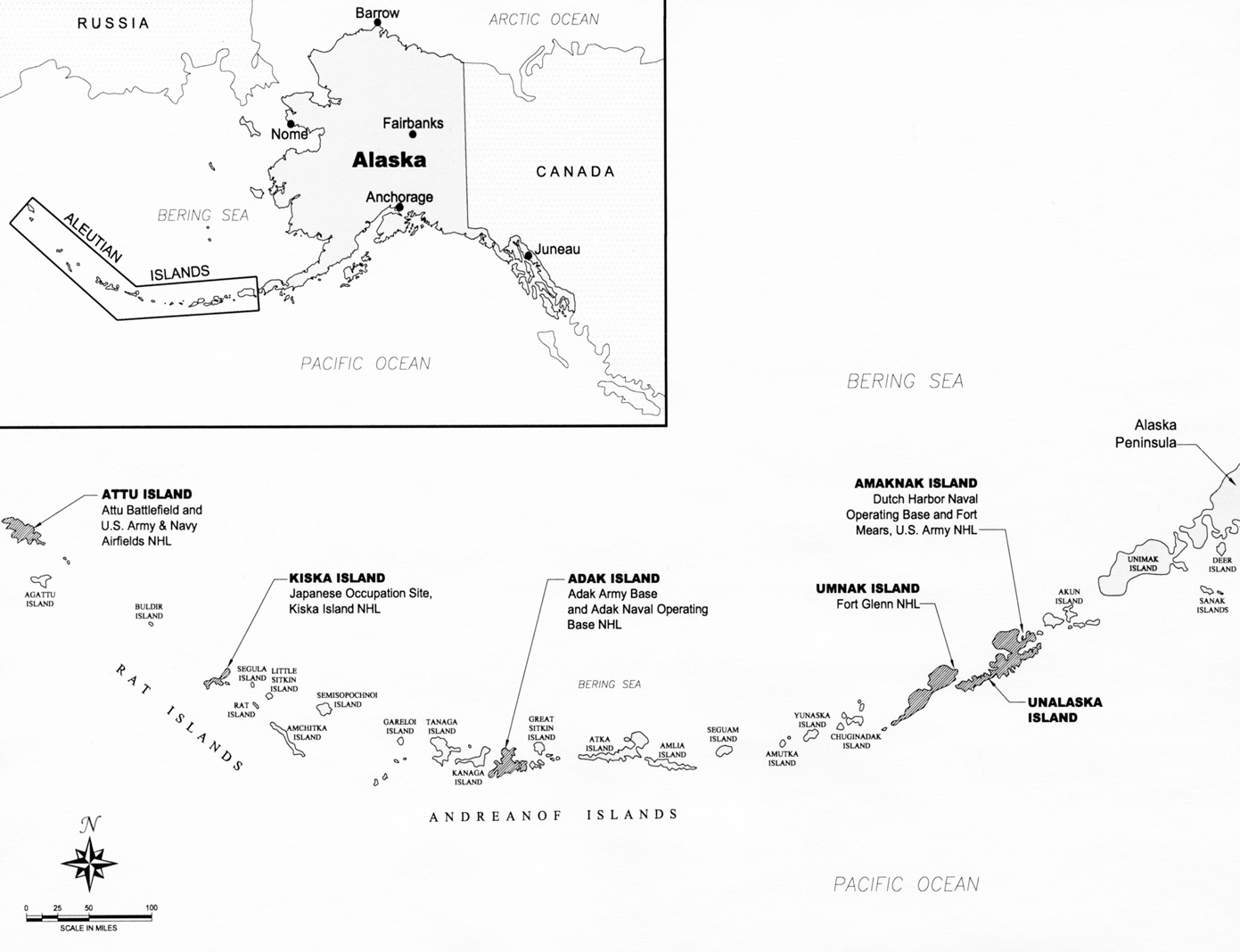 Where Are The Aleutian Islands On A Map Maps   Aleutian Islands World War II National Historic Area (U.S. 