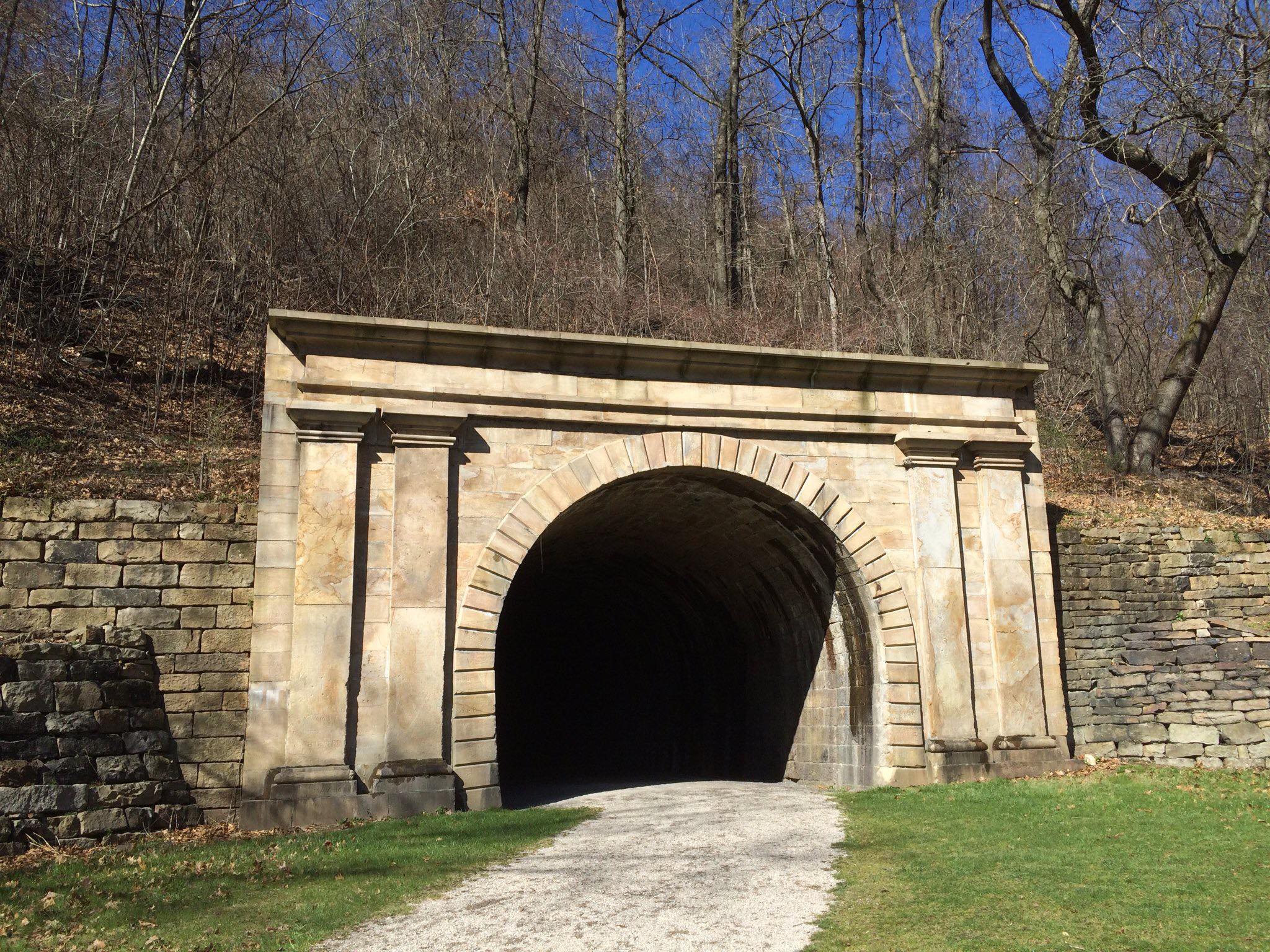 A railroad tunnel entrance