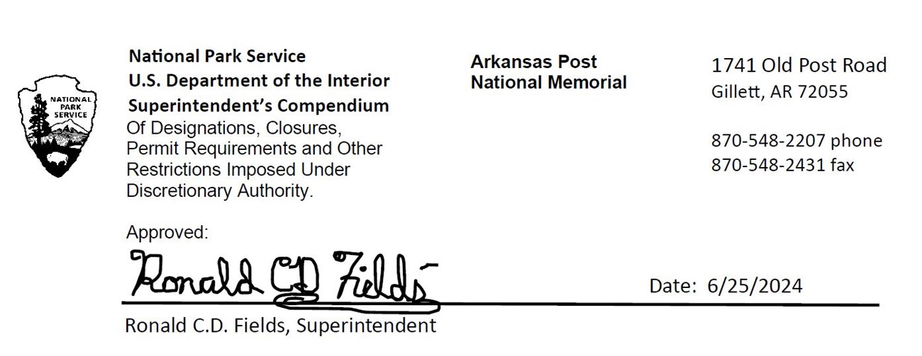 The signature of Superintendent Ron Fields for the Superintendent's Compendium