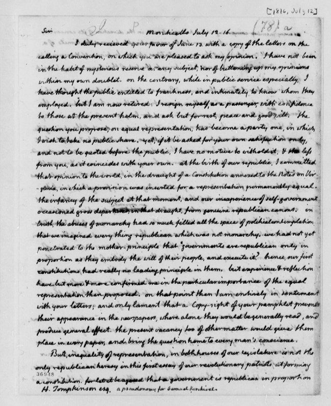 A page of handwritten text in small early nineteenth century script, mostly illegible