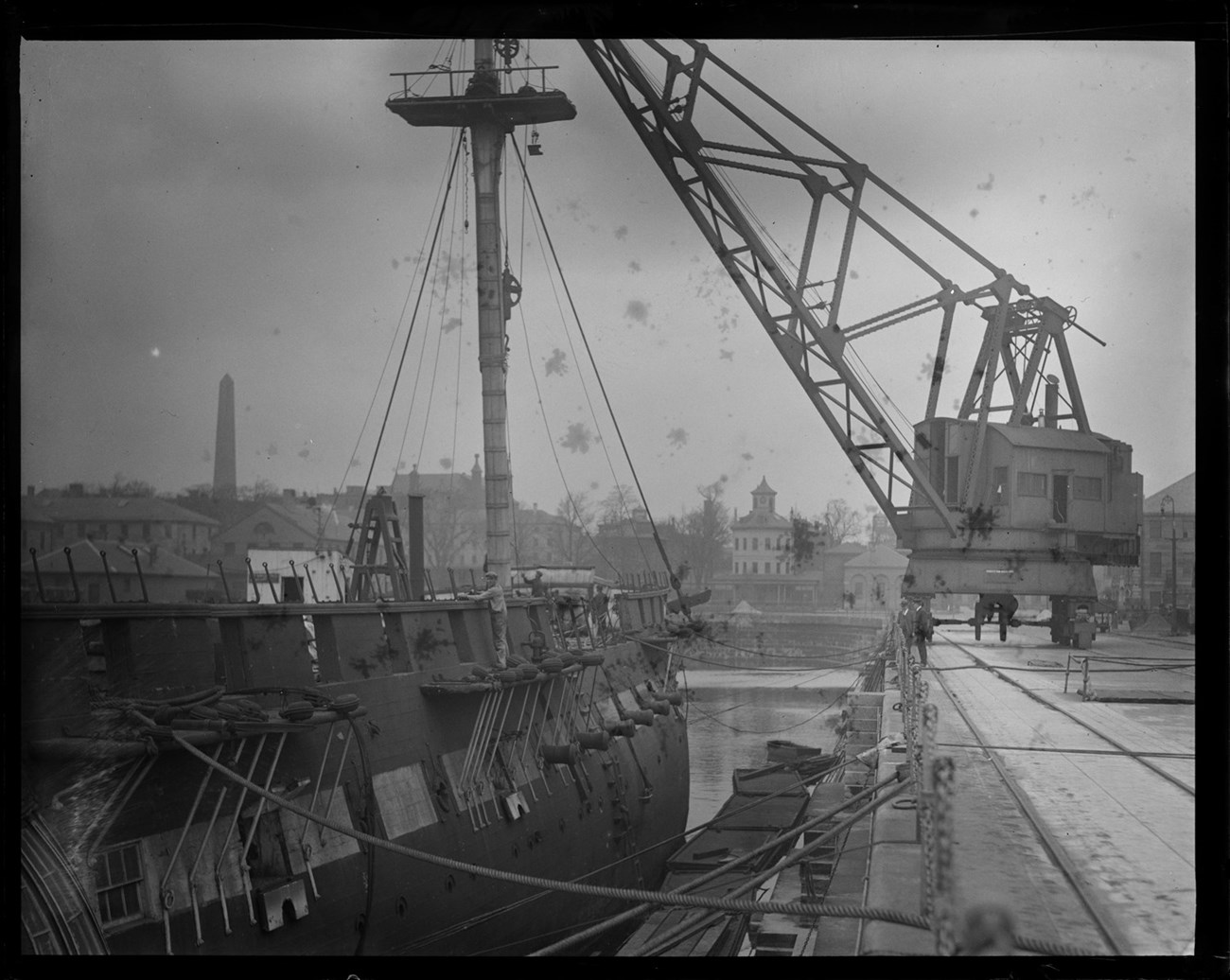 Portal Crane working on the USS Constitution.