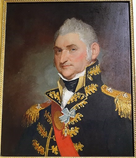 A formal portrait painting of Henry Dearborn.  He is dressed in formal military attire.