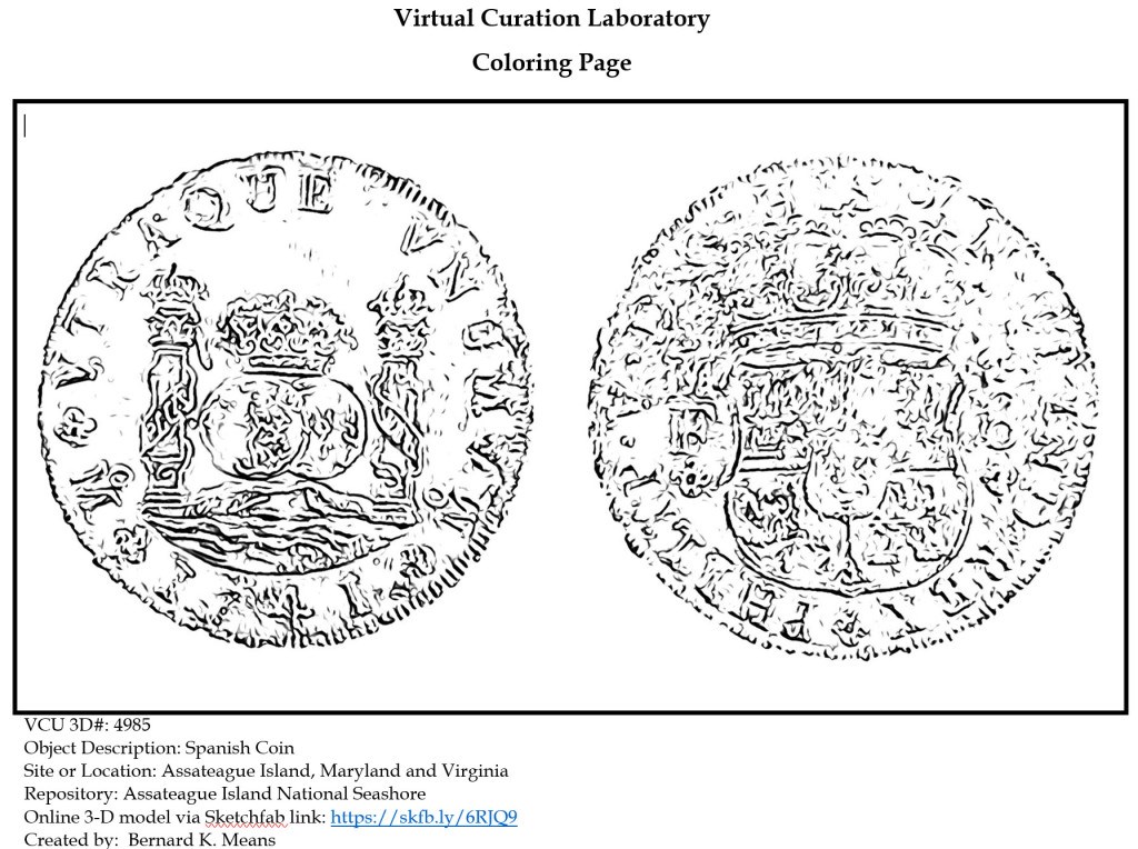 Line drawing of Spanish coin 4985