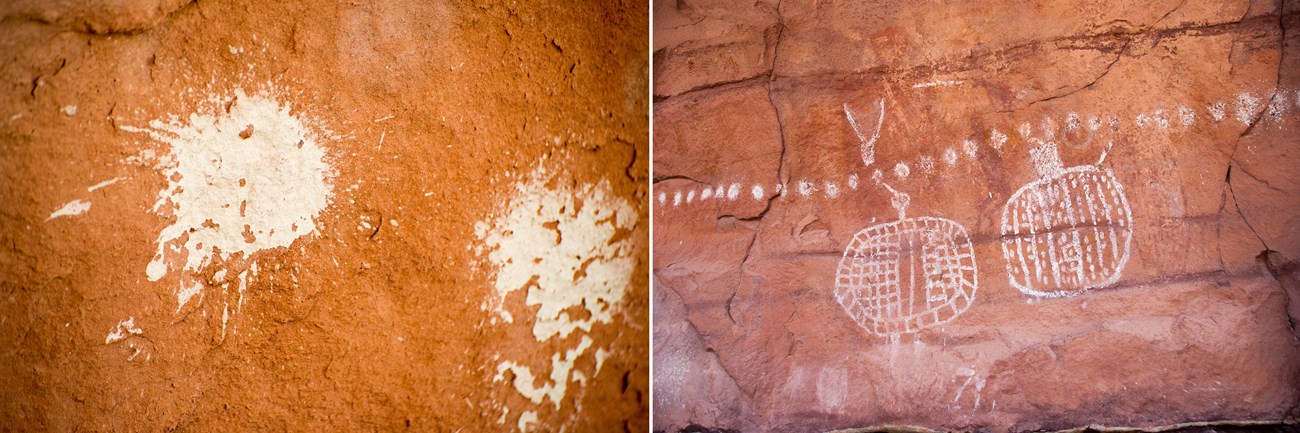 title 2, redux Wide-angle and detail of Navajo pictographs at Canyon de Chelly National Monument.