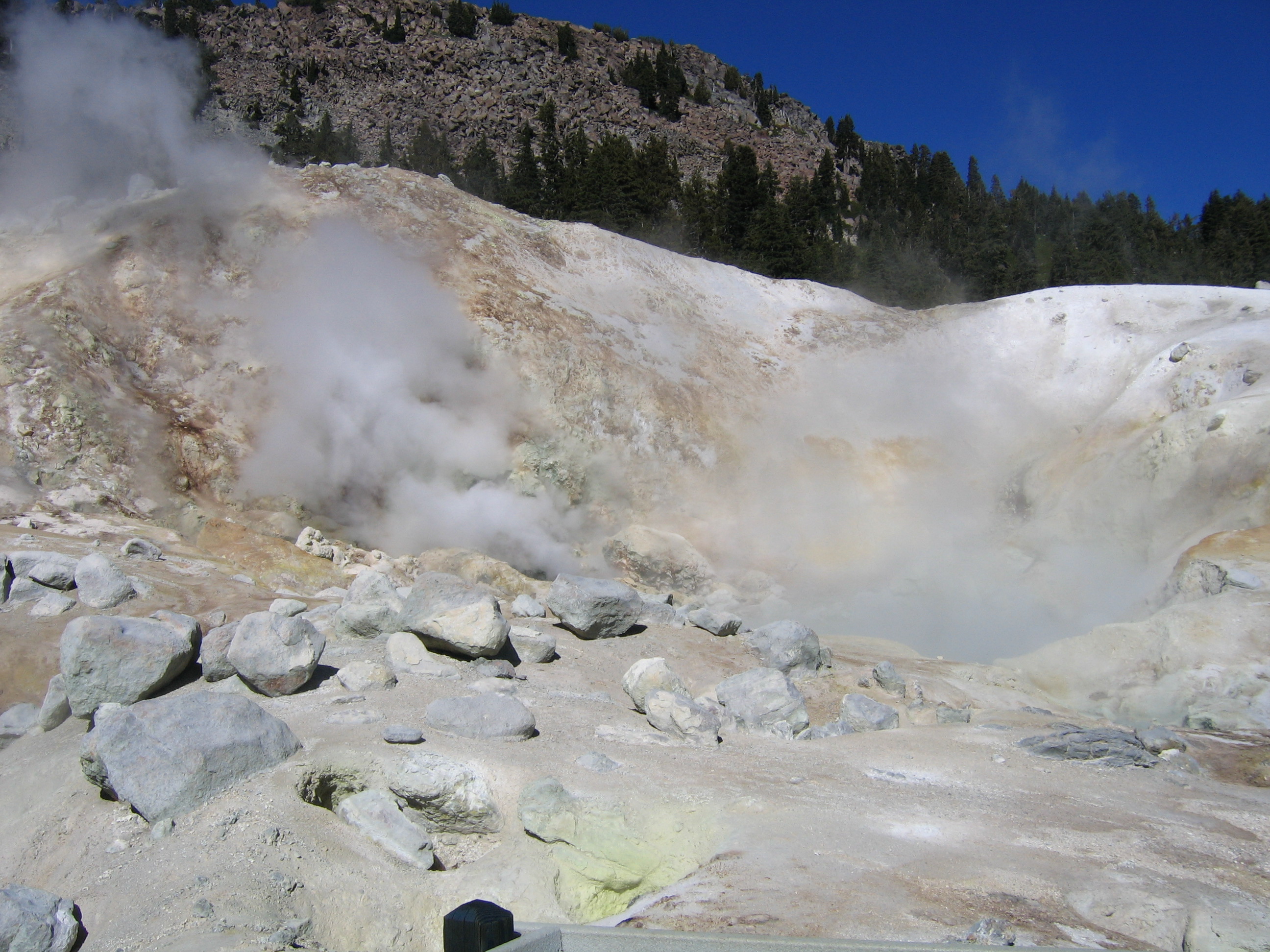 Hot Water” in Lassen Volcanic National Park— Fumaroles, Steaming Ground,  and Boiling Mudpots