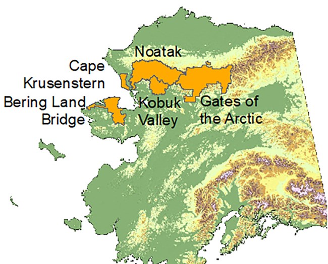 Map of Arctic parks.