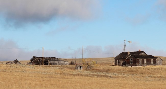Empire Wyoming BLM / Jason Vican Historic farm buildings on a prairie