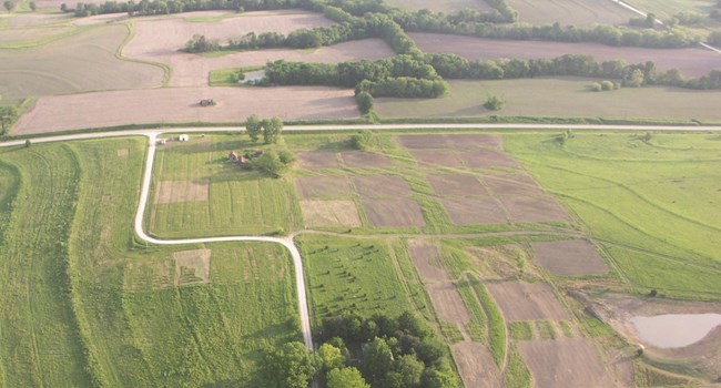 New Philadelphia National Historic Site Courtesy of Tommy Hailey Aerial view of farms