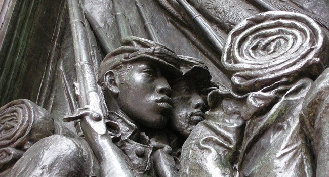 Robert Gould Shaw Memorial Memorial's depiction of the 54th Massachusetts Regiment soldiers