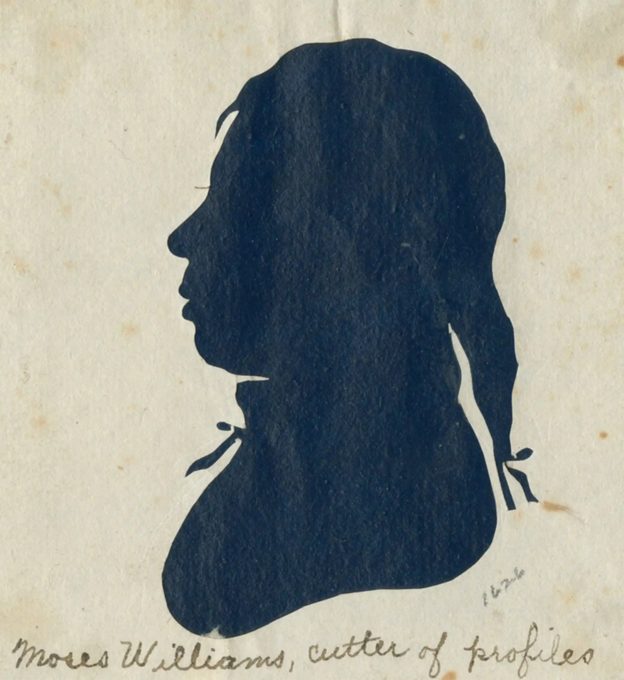 Silhouette of a man's head.